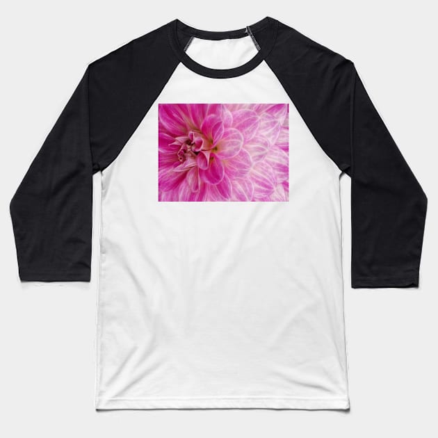 closeup macro photography of bright red dahlia bloom Baseball T-Shirt by mister-john